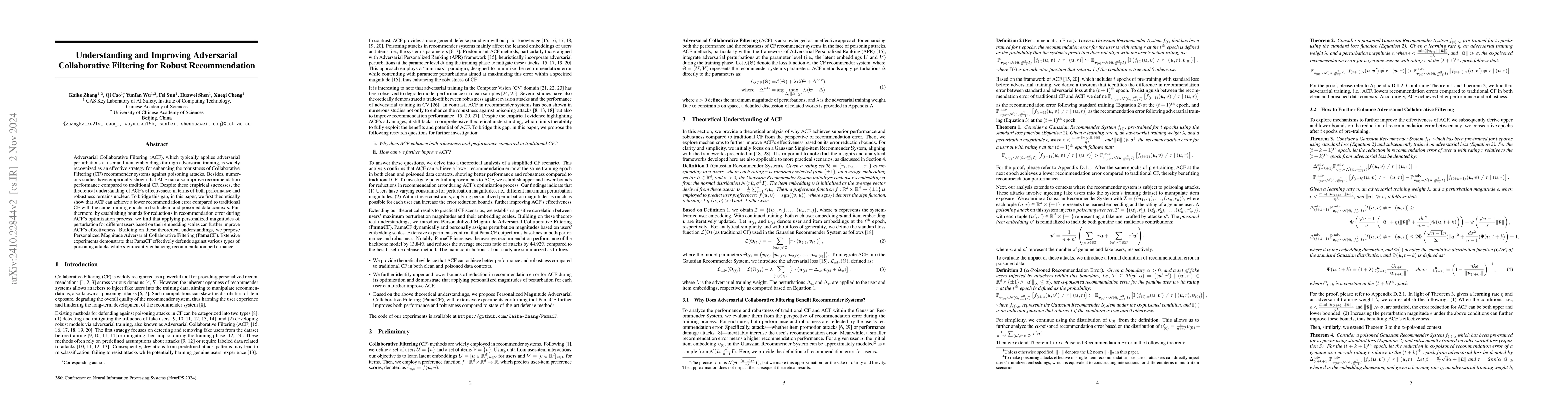 Thumbnail for Understanding and Improving Adversarial Collaborative Filtering for
  Robust Recommendation