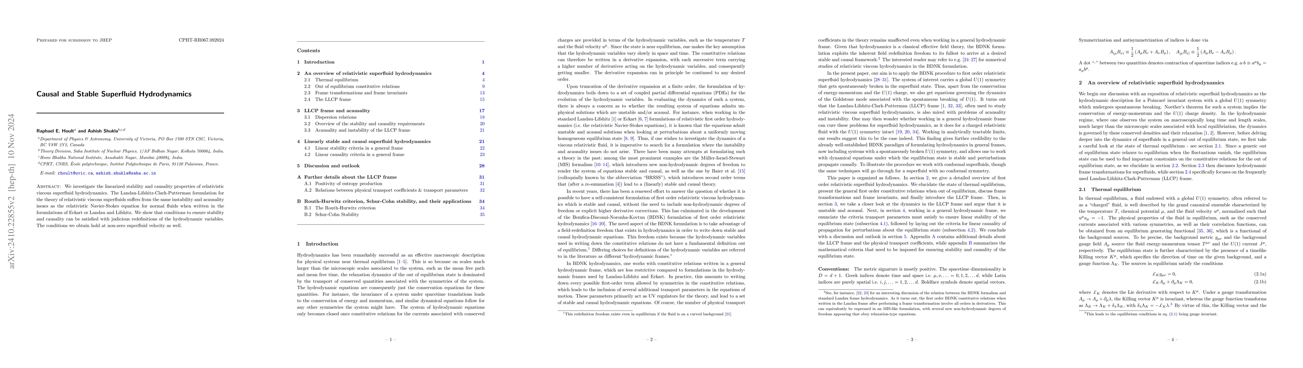 Thumbnail for Causal and Stable Superfluid Hydrodynamics