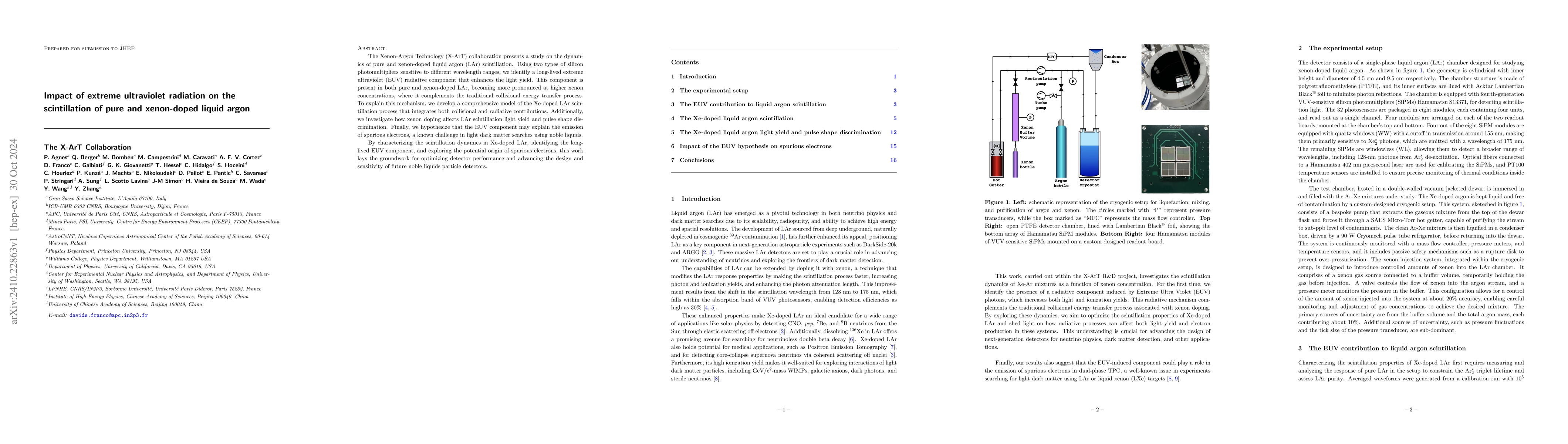 Thumbnail for Impact of extreme ultraviolet radiation on the scintillation of pure and
  xenon-doped liquid argon