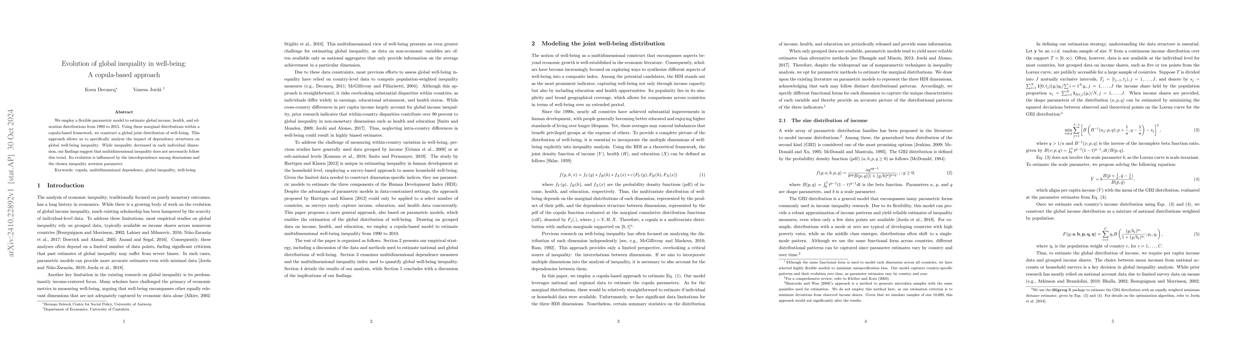 Thumbnail for Evolution of global inequality in well-being: A copula-based approach