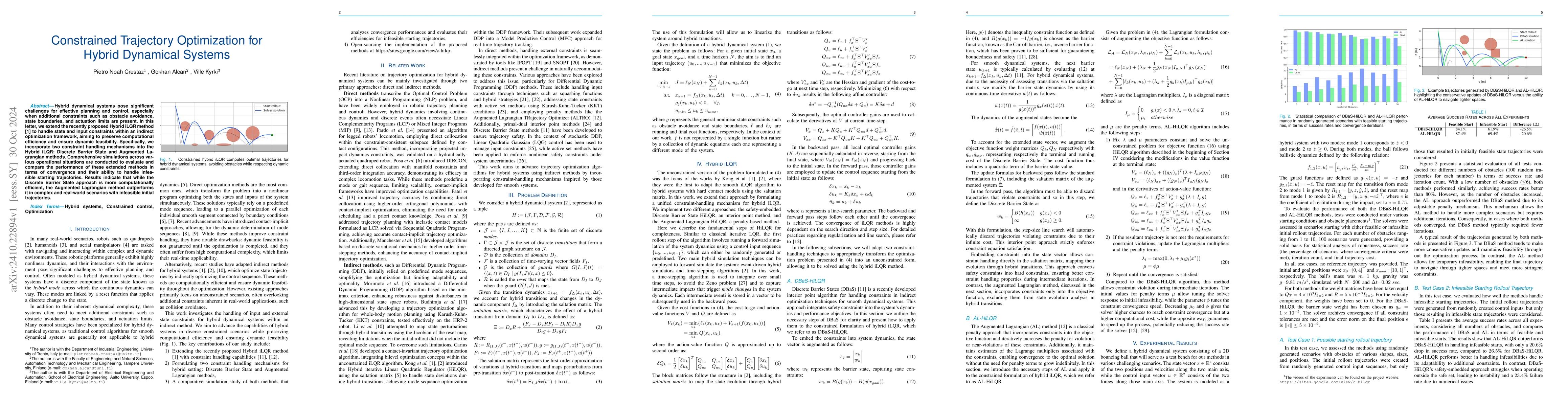 Thumbnail for Constrained Trajectory Optimization for Hybrid Dynamical Systems