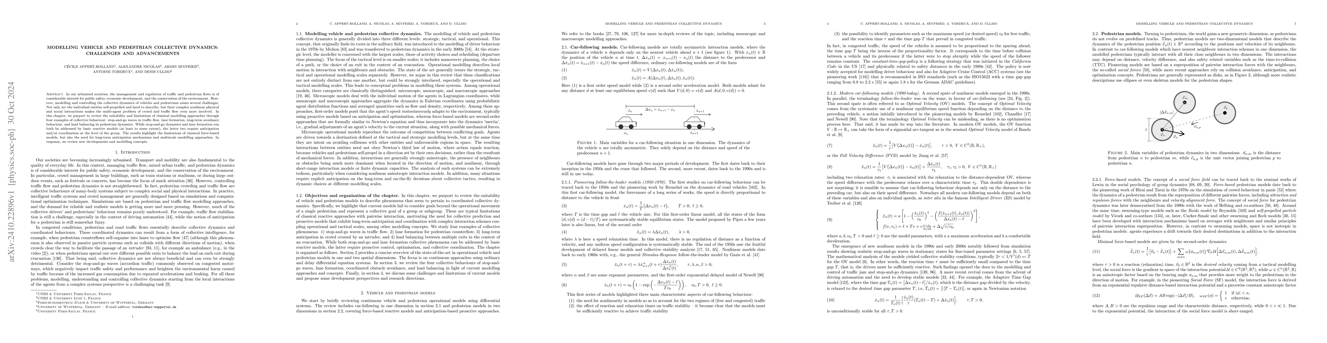 Thumbnail for Modelling vehicle and pedestrian collective dynamics: Challenges and
  advancements