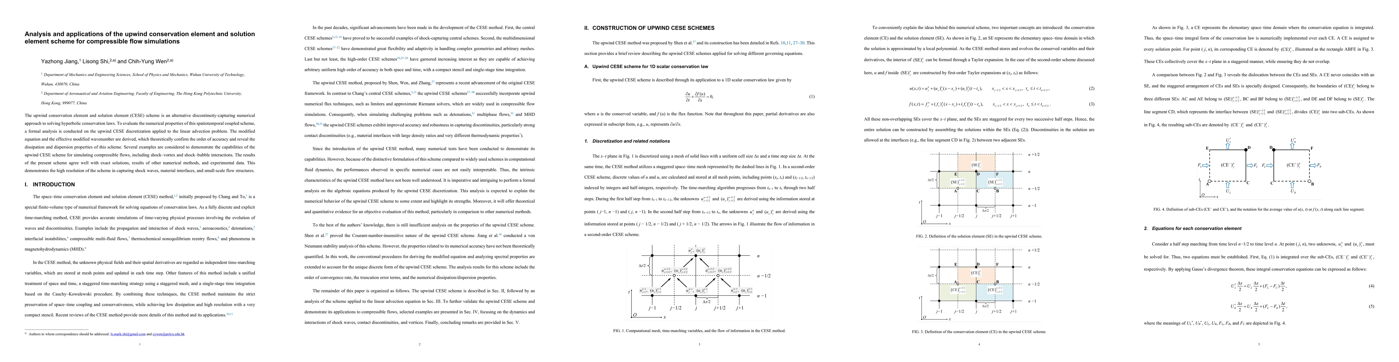Thumbnail for Analysis and applications of the upwind conservation element and
  solution element scheme for compressible flow simulations