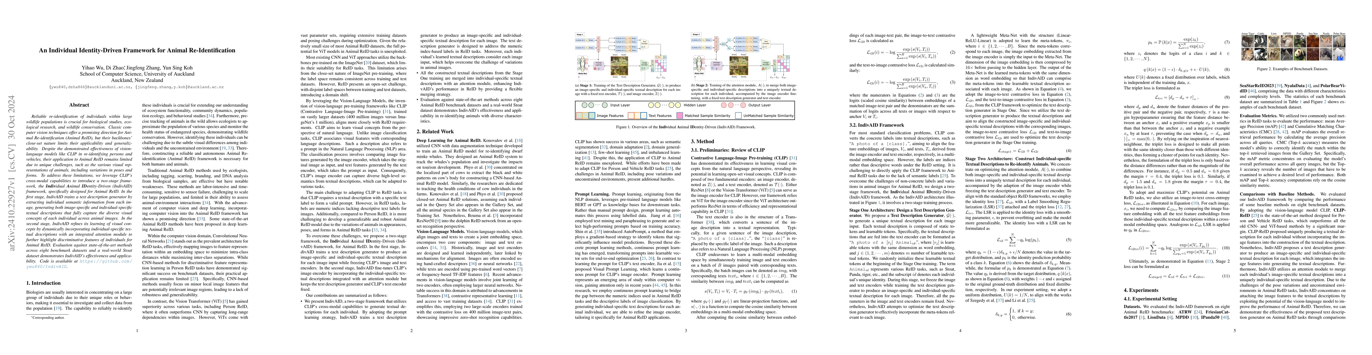 Thumbnail for An Individual Identity-Driven Framework for Animal Re-Identification
