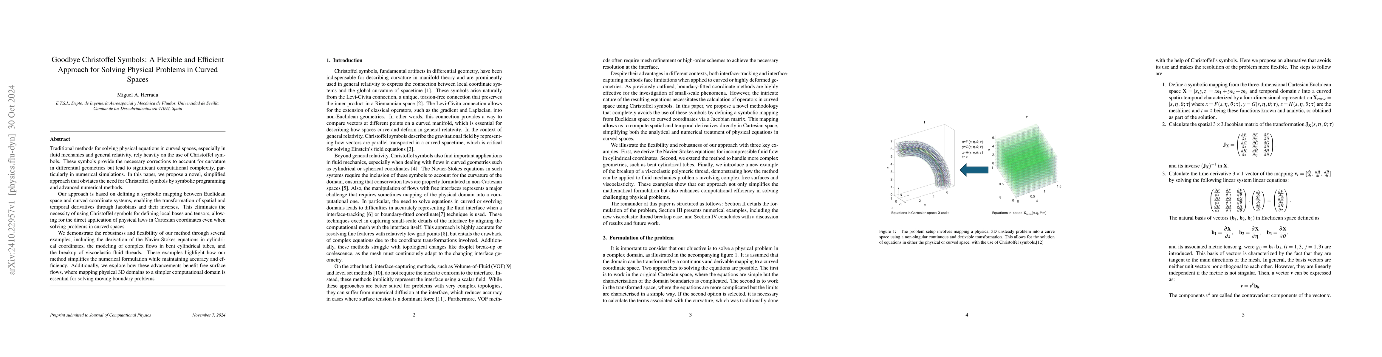Thumbnail for Goodbye Christoffel Symbols: A Flexible and Efficient Approach for
  Solving Physical Problems in Curved Spaces