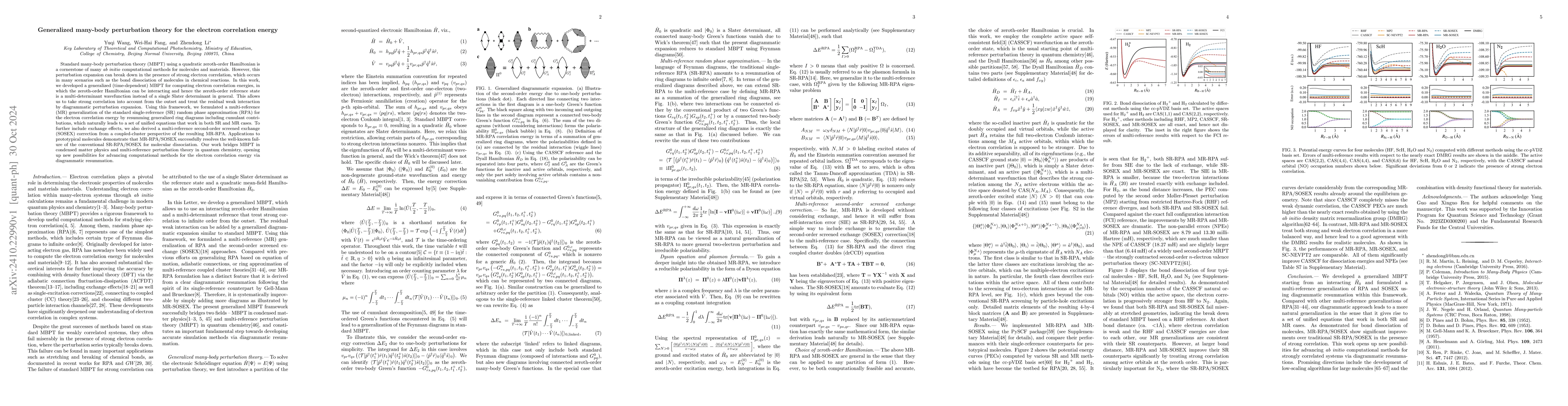 Thumbnail for Generalized many-body perturbation theory for the electron correlation
  energy