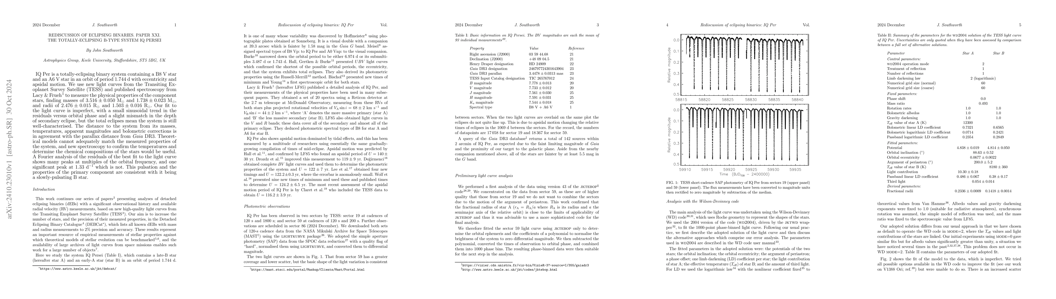 Thumbnail for Rediscussion of eclipsing binaries. Paper XXI. The totally-eclipsing
  B-type system IQ Persei