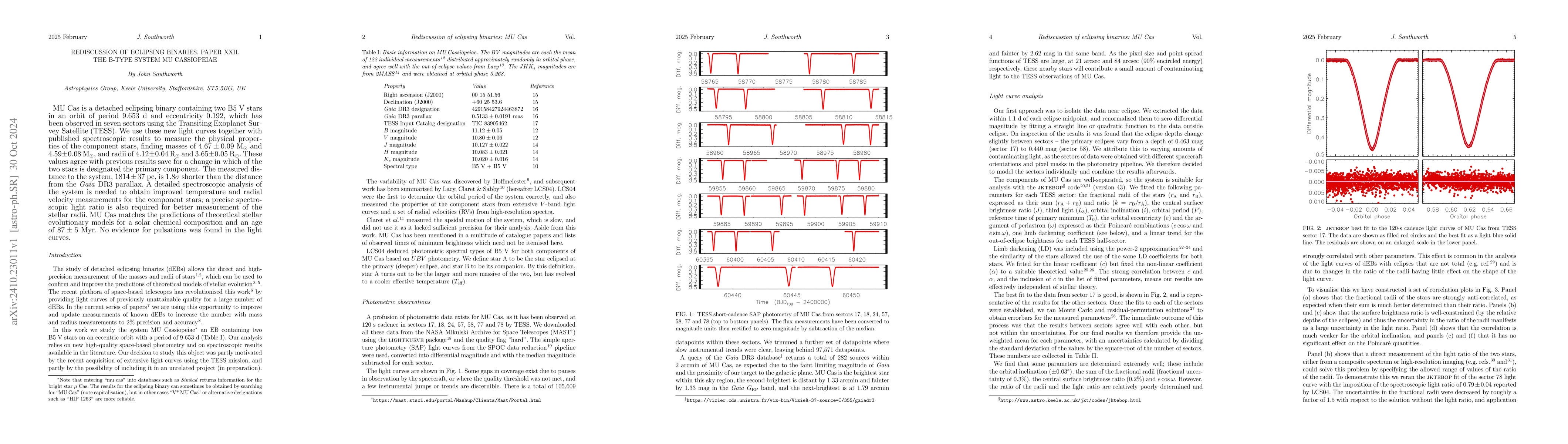 Thumbnail for Rediscussion of eclipsing binaries. Paper XXII. The B-type system MU
  Cassiopeiae