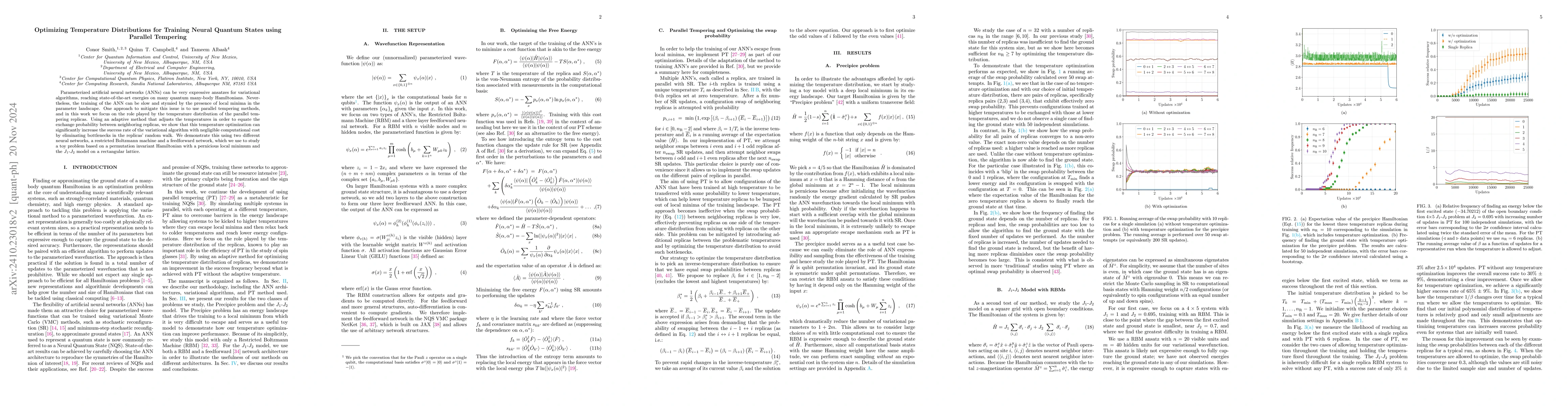 Thumbnail for Optimizing Temperature Distributions for Training Neural Quantum States
  using Parallel Tempering
