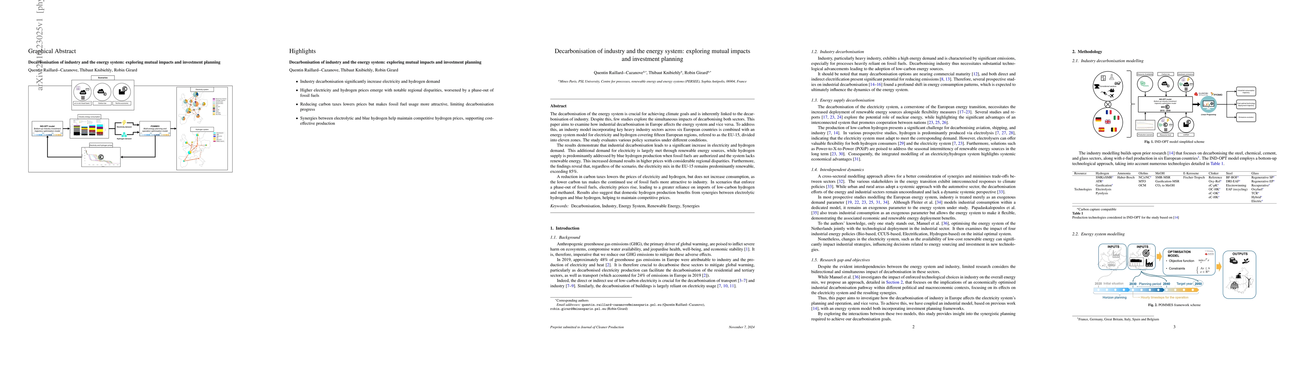 Thumbnail for Decarbonisation of industry and the energy system: exploring mutual
  impacts and investment planning