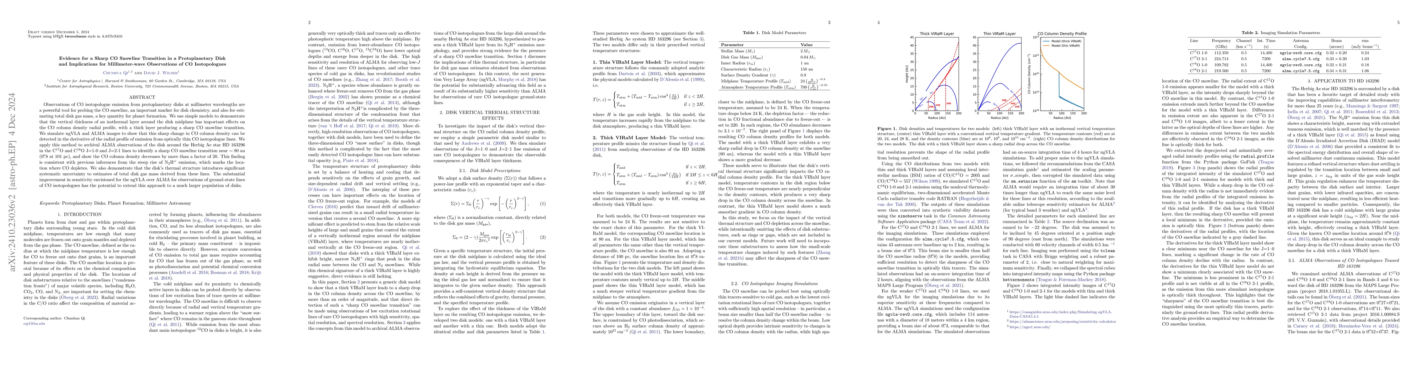Thumbnail for Evidence for a Sharp CO Snowline Transition in a Protoplanetary Disk and
  Implications for Millimeter-wave Observations of CO Isotopologues