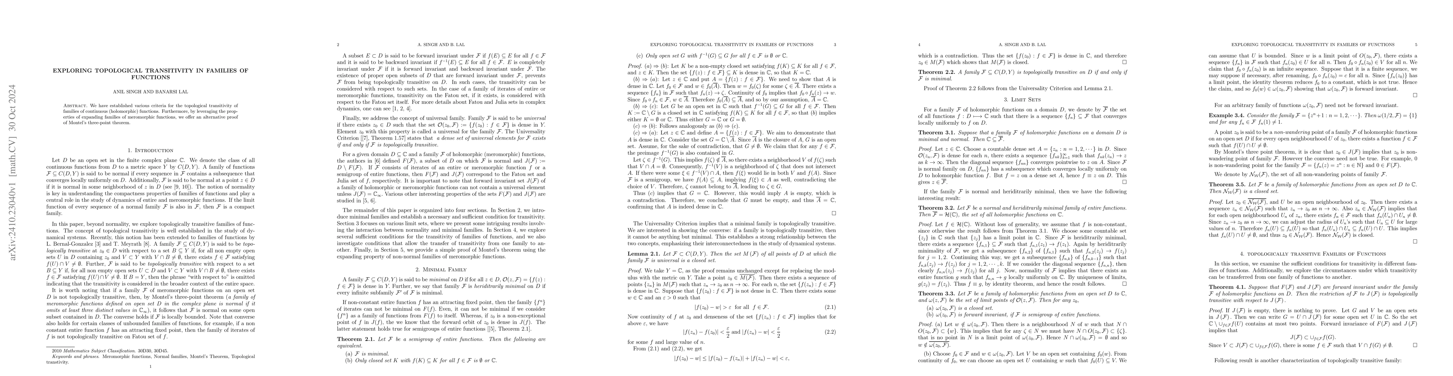 Thumbnail for Exploring Topological Transitivity in Families of Functions