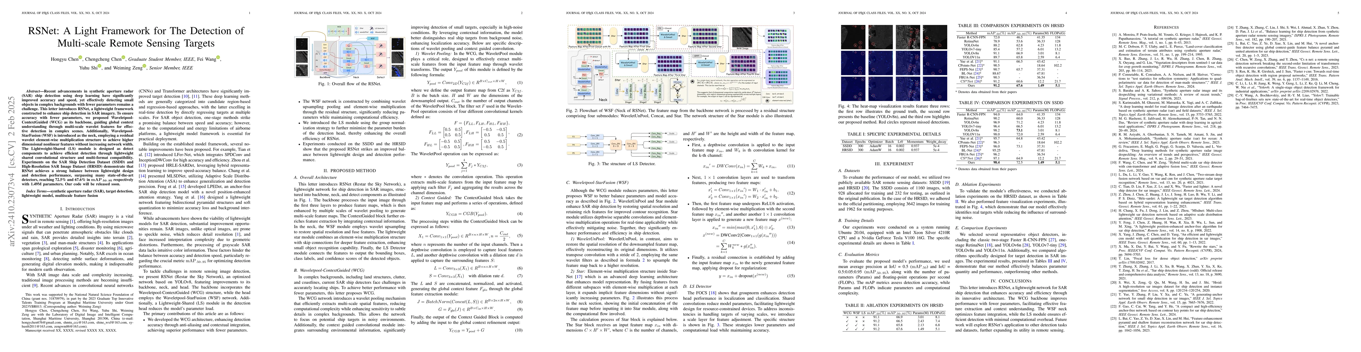 Thumbnail for RSNet: A Light Framework for The Detection of Multi-scale Remote Sensing
  Targets