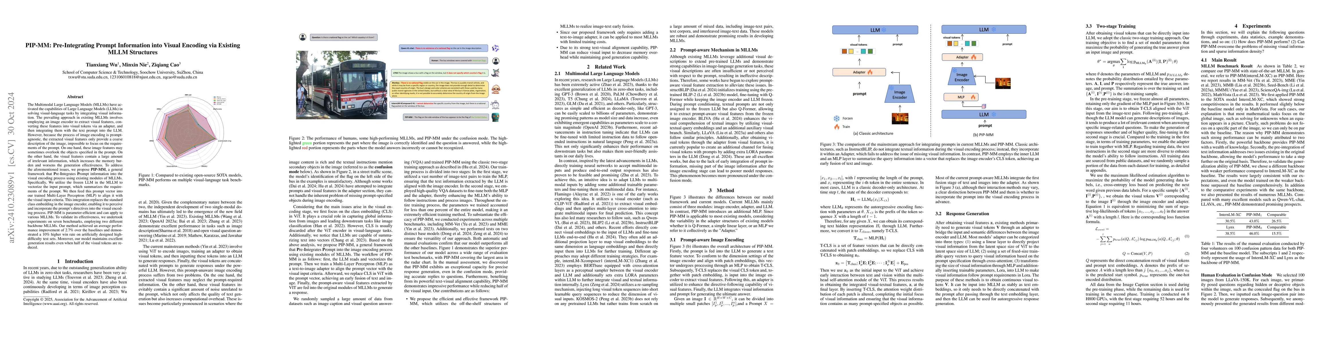 Thumbnail for PIP-MM: Pre-Integrating Prompt Information into Visual Encoding via
  Existing MLLM Structures