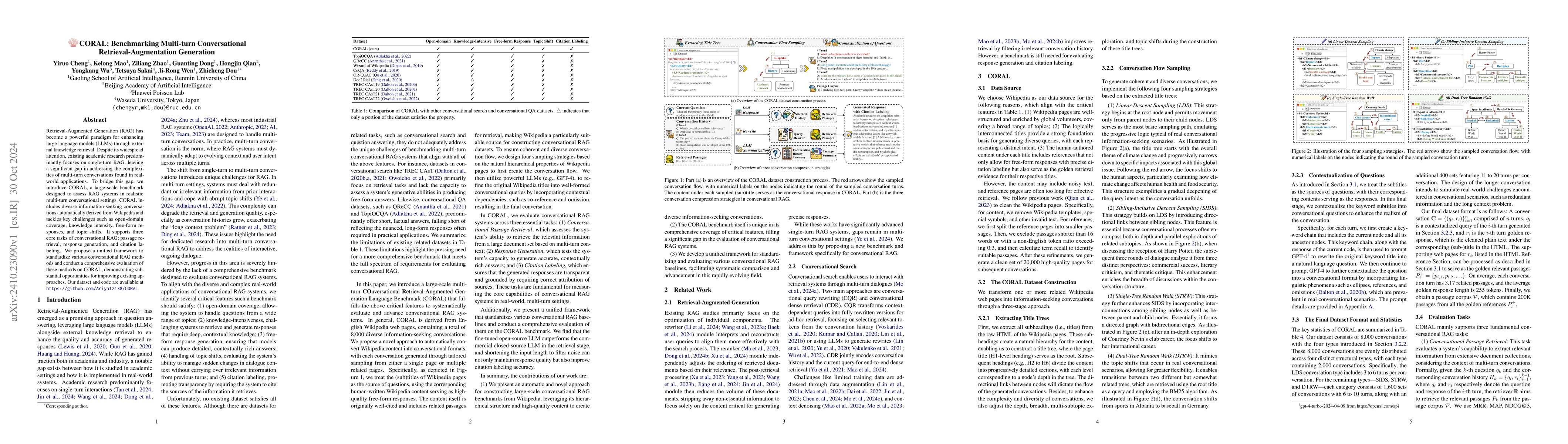 Thumbnail for CORAL: Benchmarking Multi-turn Conversational Retrieval-Augmentation
  Generation