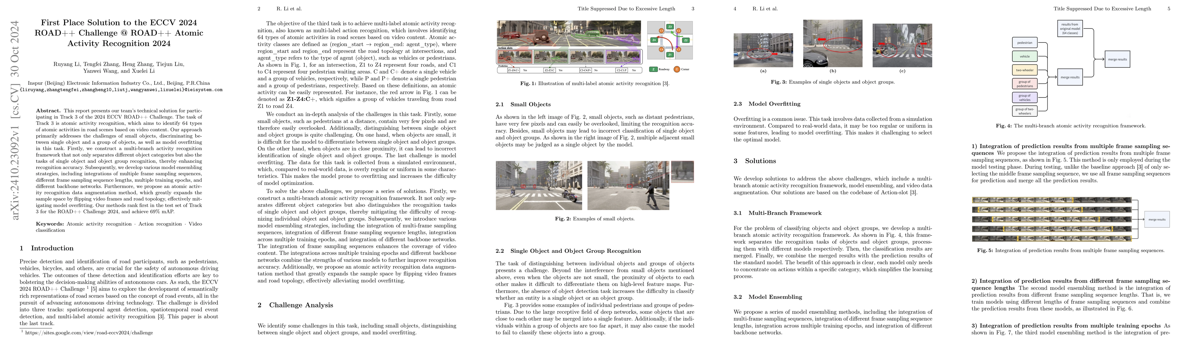 Thumbnail for First Place Solution to the ECCV 2024 ROAD++ Challenge @ ROAD++ Atomic
  Activity Recognition 2024