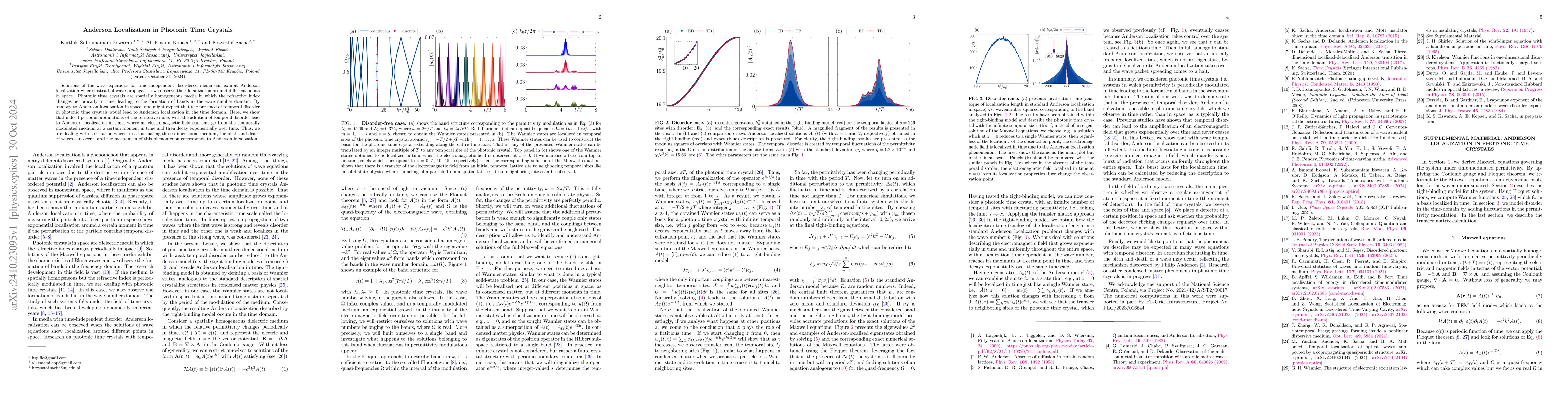 Thumbnail for Anderson Localization in Photonic Time Crystals