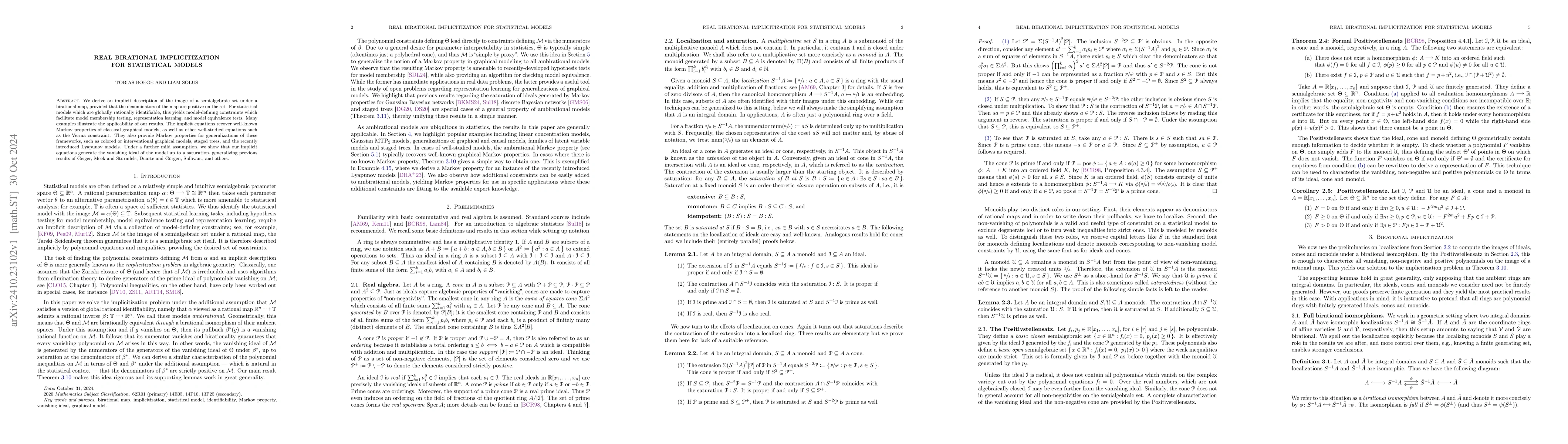 Thumbnail for Real birational implicitization for statistical models