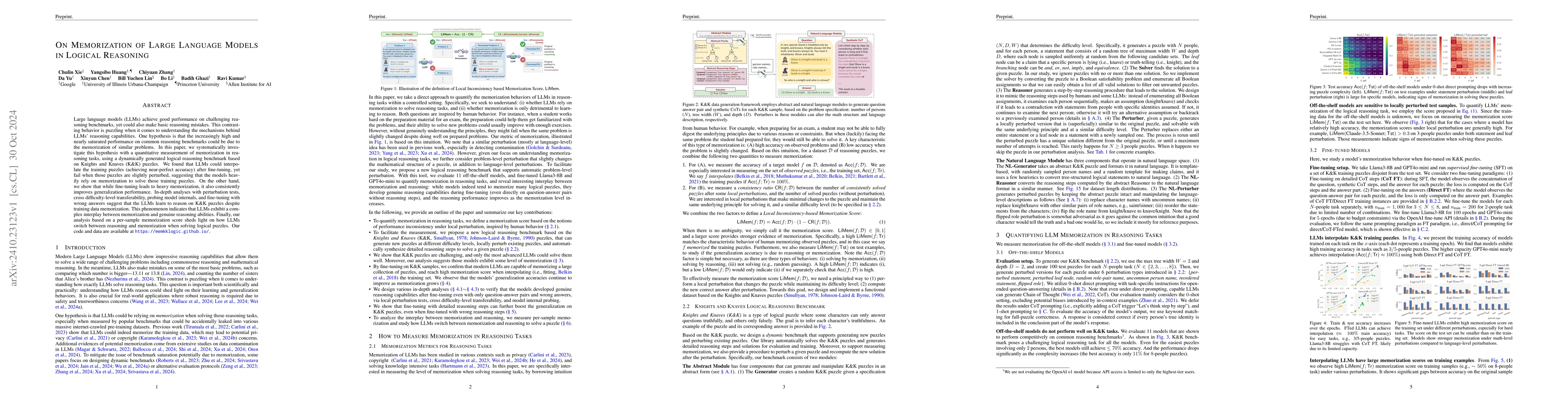 Thumbnail for On Memorization of Large Language Models in Logical Reasoning