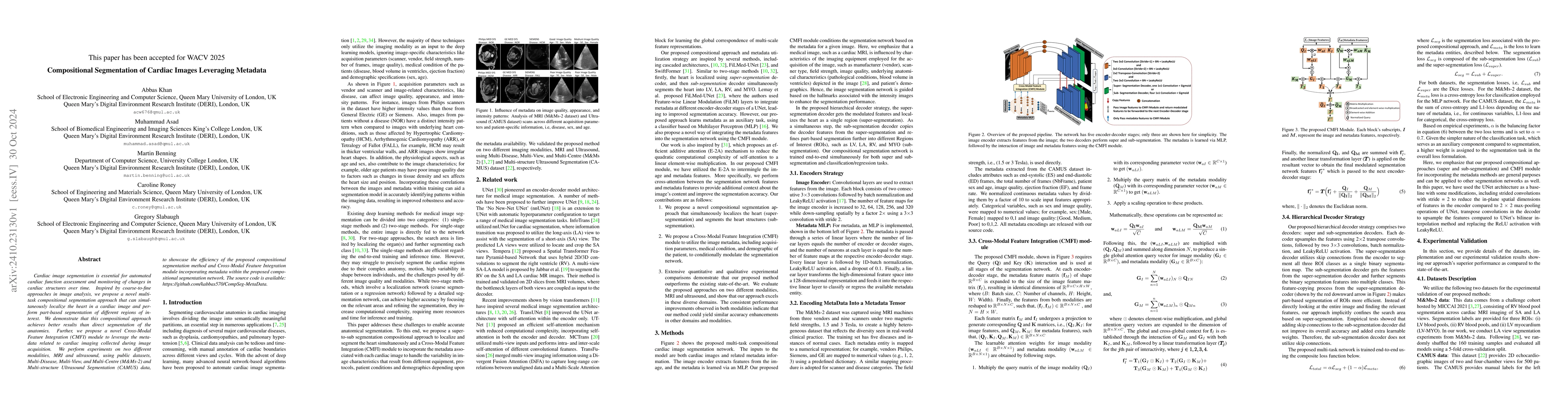 Thumbnail for Compositional Segmentation of Cardiac Images Leveraging Metadata