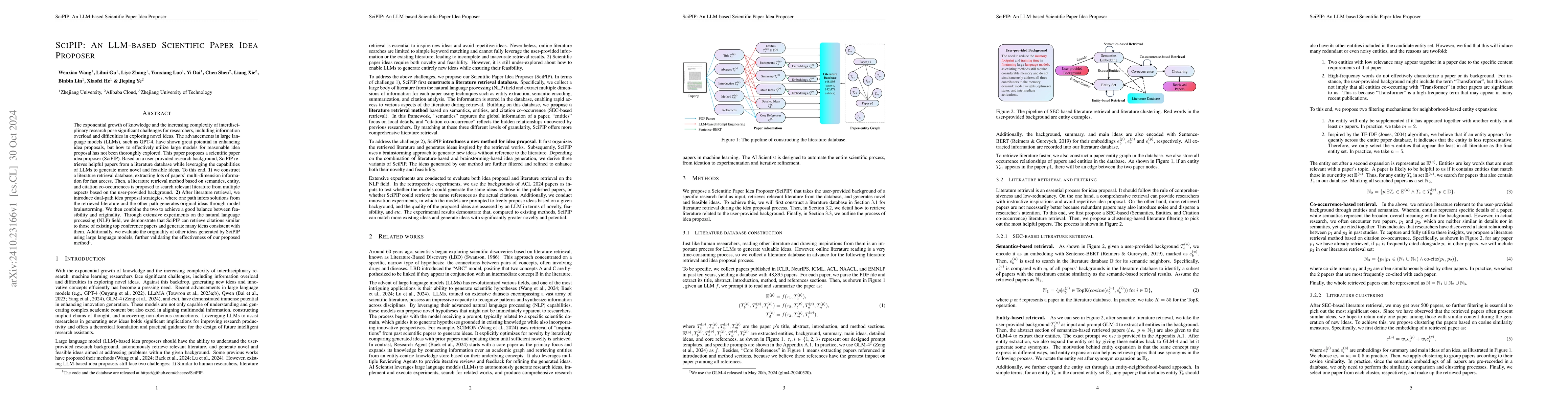 Thumbnail for SciPIP: An LLM-based Scientific Paper Idea Proposer