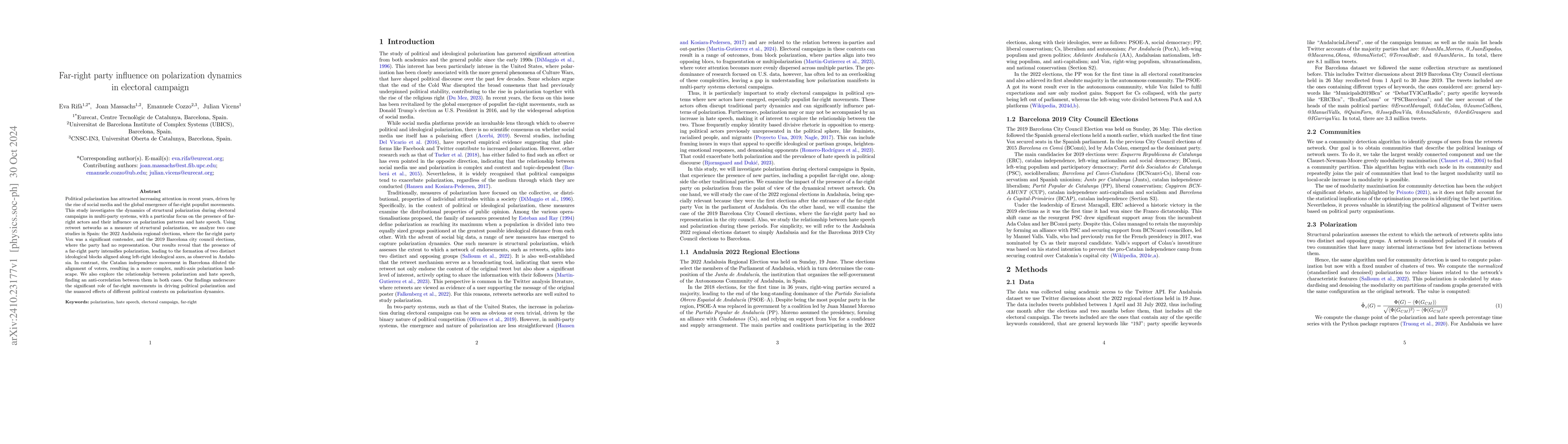 Thumbnail for Far-right party influence on polarization dynamics in electoral campaign