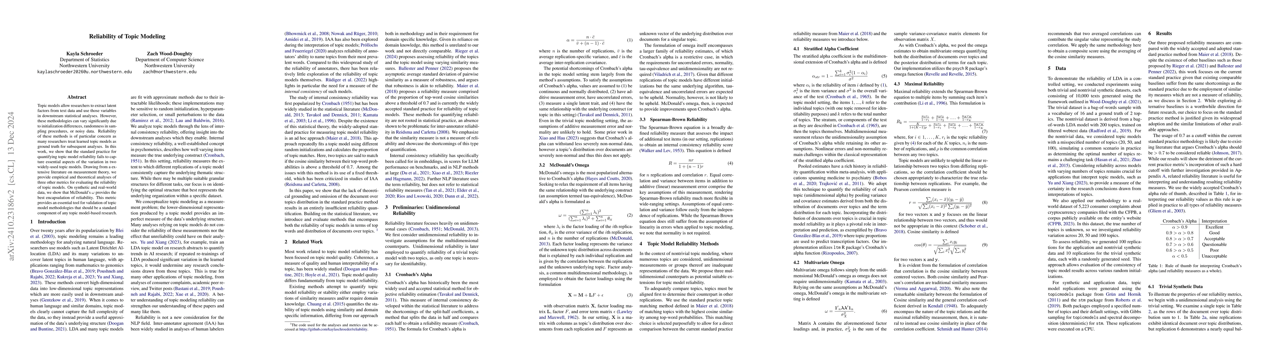 Thumbnail for Reliability of Topic Modeling