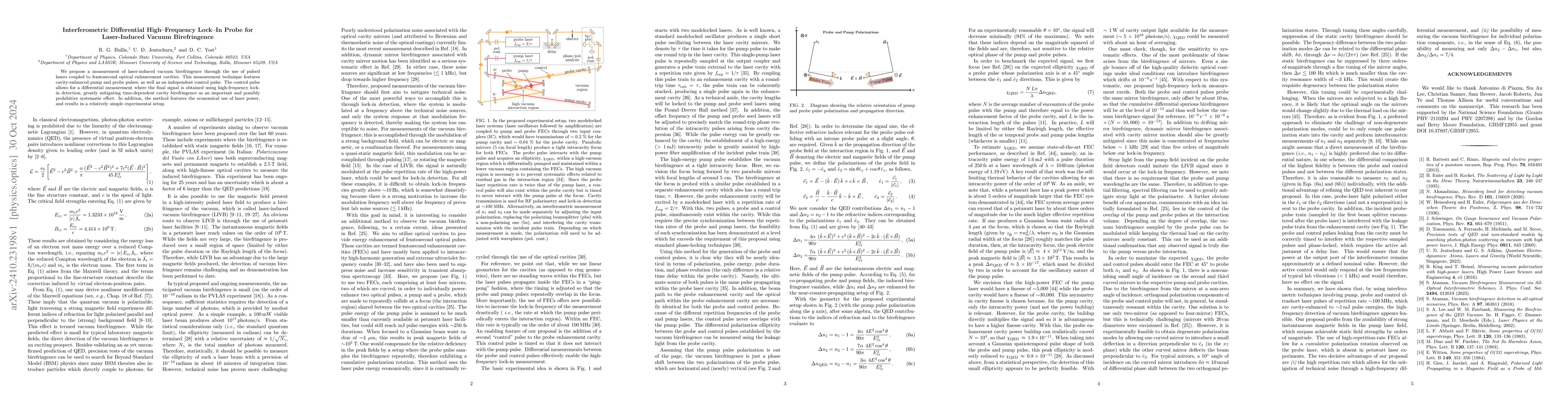 Thumbnail for Interferometric Differential High-Frequency Lock-In Probe for
  Laser-Induced Vacuum Birefringence