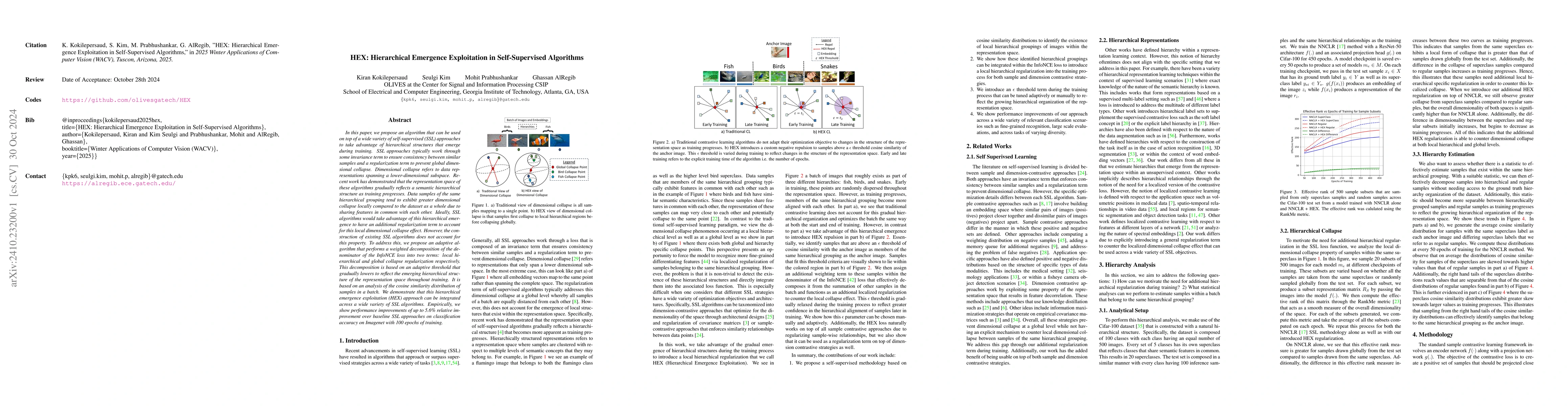 Thumbnail for HEX: Hierarchical Emergence Exploitation in Self-Supervised Algorithms