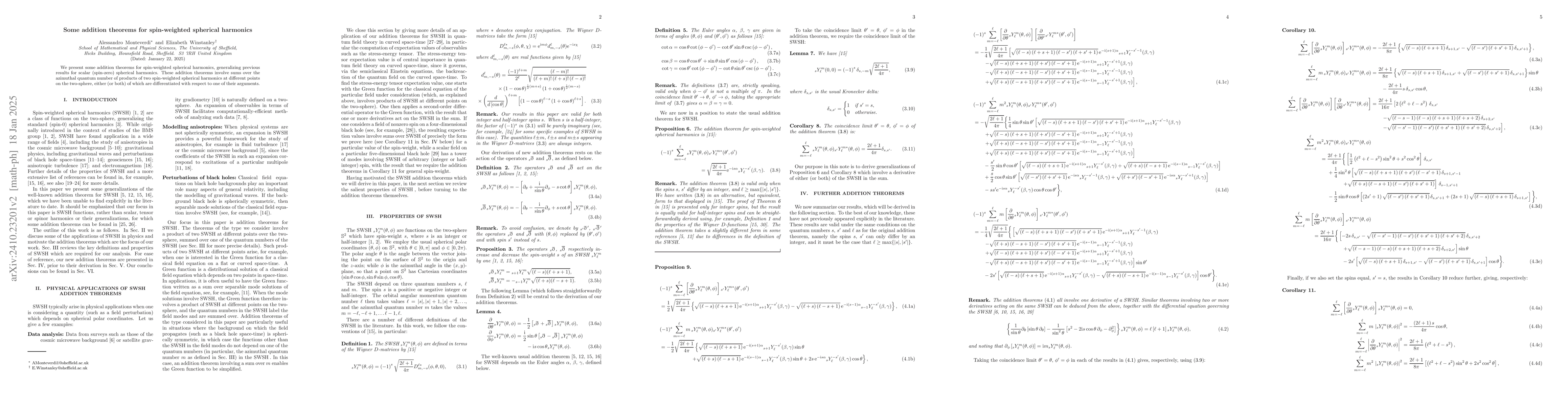 Thumbnail for Some addition theorems for spin-weighted spherical harmonics