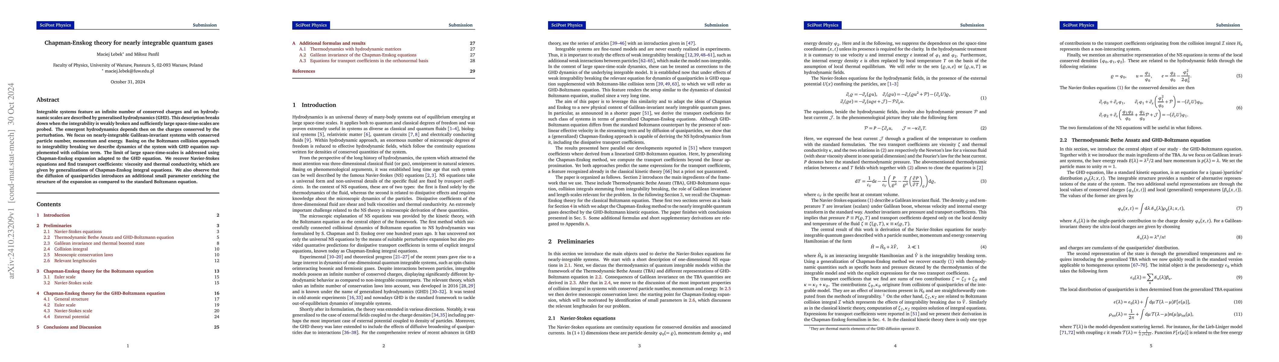 Thumbnail for Chapman-Enskog theory for nearly integrable quantum gases