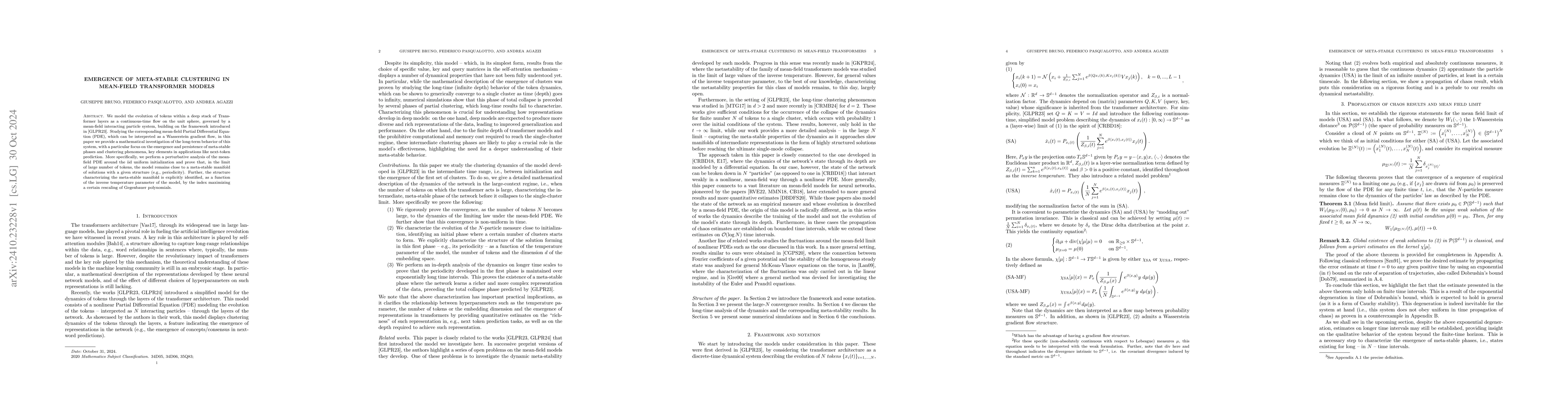 Thumbnail for Emergence of meta-stable clustering in mean-field transformer models