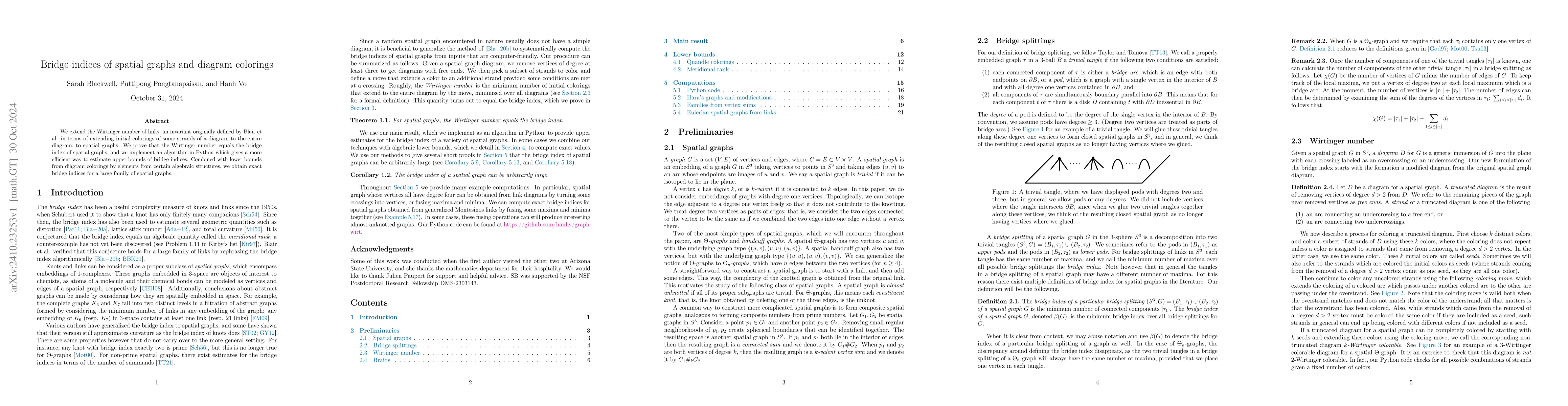 Thumbnail for Bridge indices of spatial graphs and diagram colorings