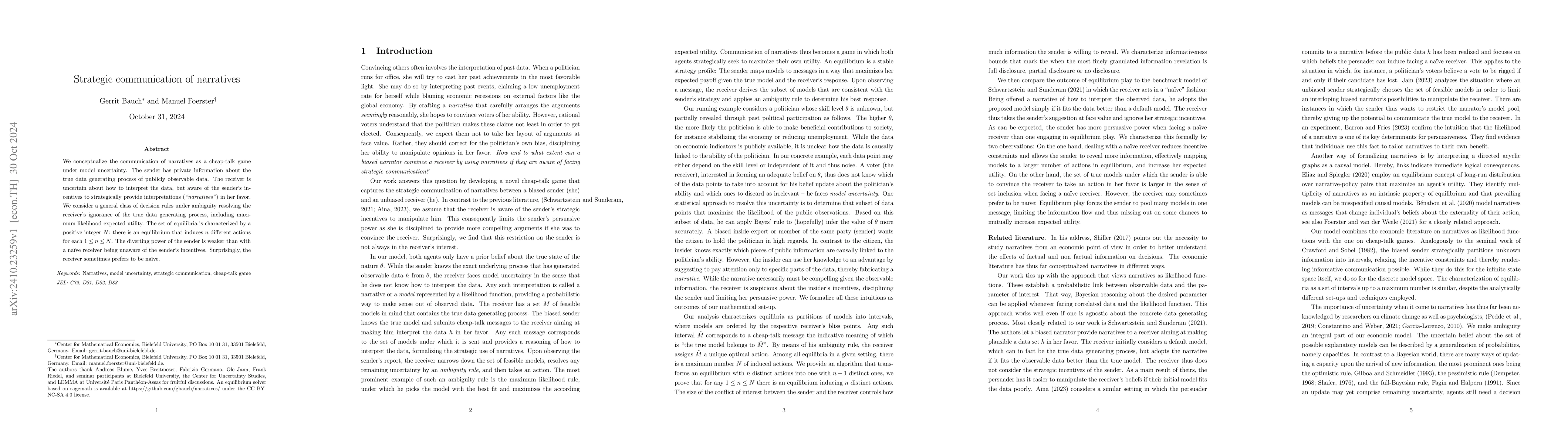 Thumbnail for Strategic communication of narratives