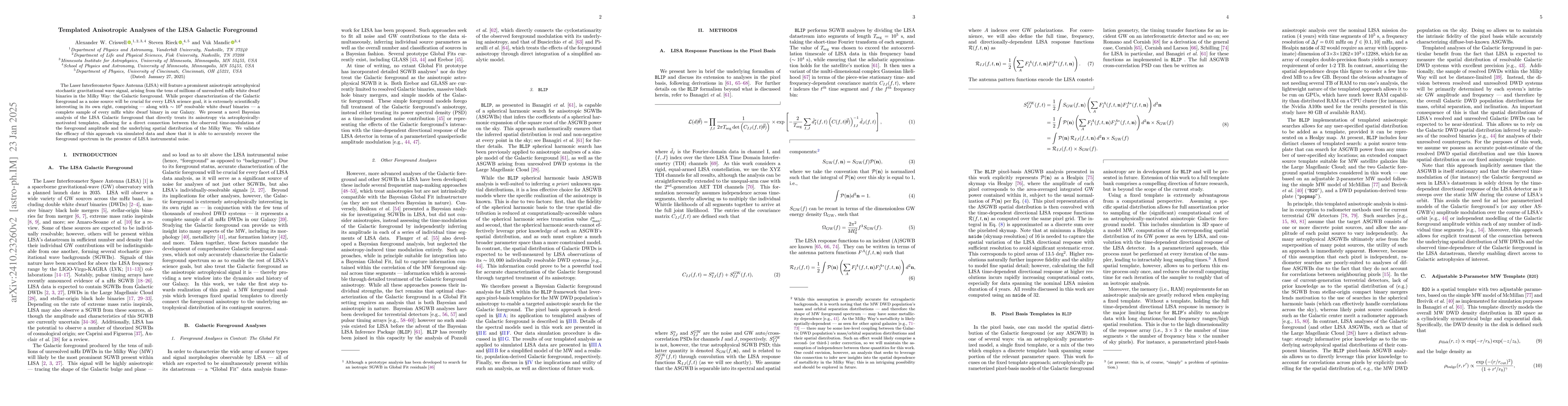 Thumbnail for Templated Anisotropic Analyses of the LISA Galactic Foreground