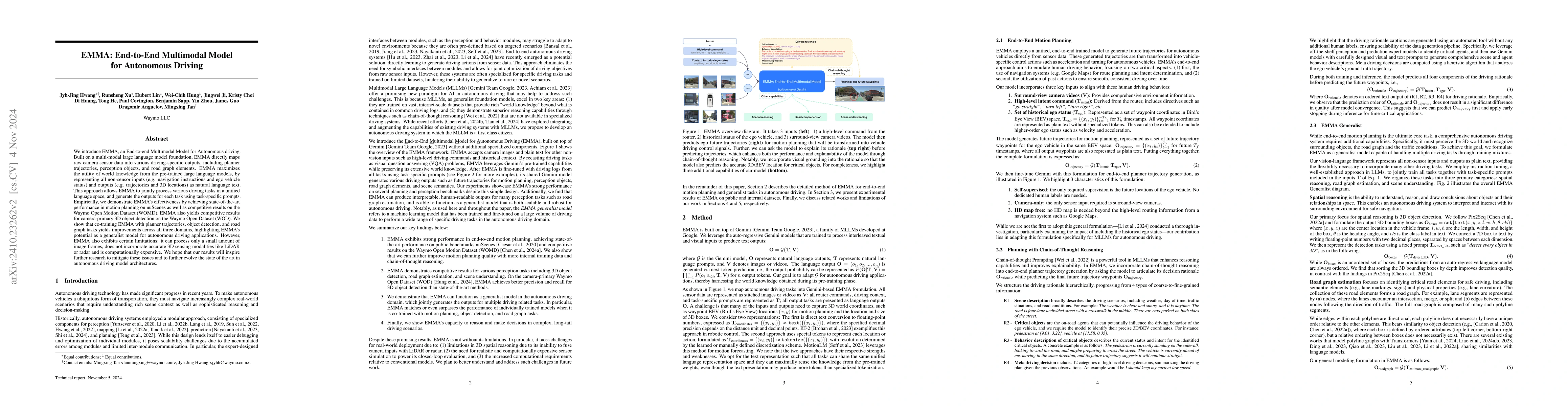 Thumbnail for EMMA: End-to-End Multimodal Model for Autonomous Driving