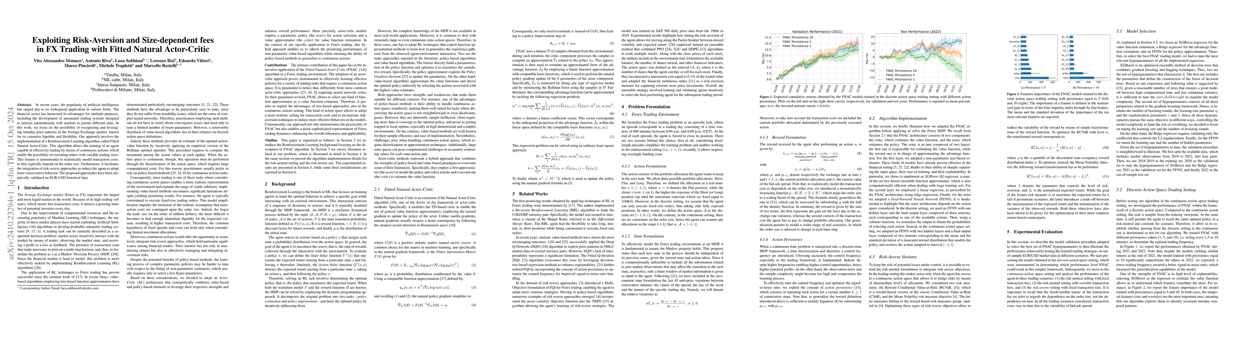 Thumbnail for Exploiting Risk-Aversion and Size-dependent fees in FX Trading with
  Fitted Natural Actor-Critic