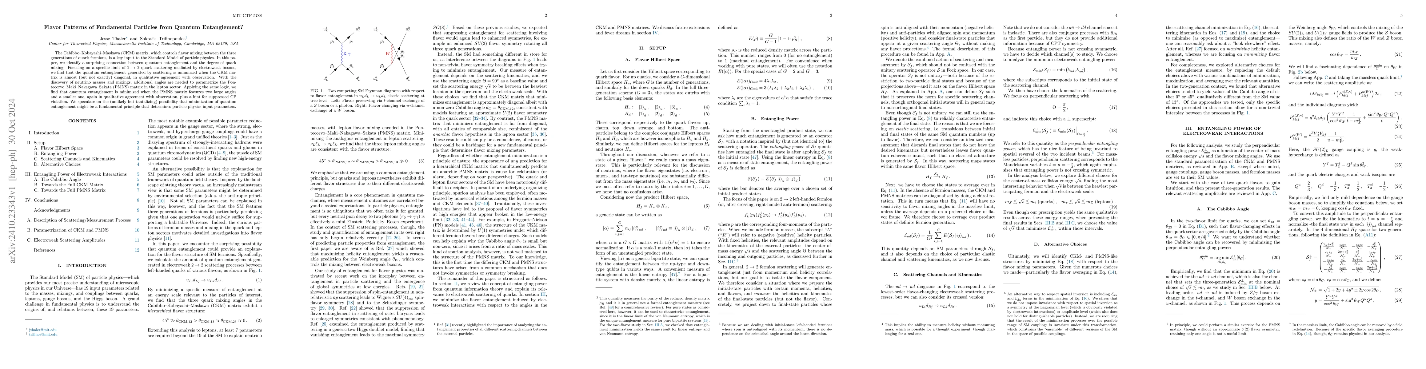 Thumbnail for Flavor Patterns of Fundamental Particles from Quantum Entanglement?