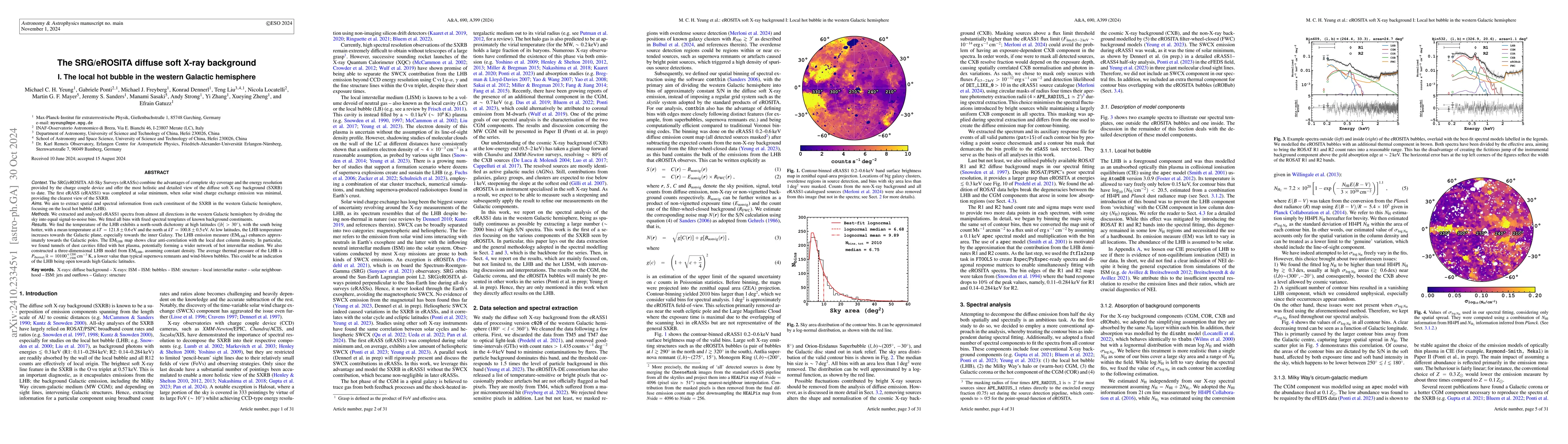 Thumbnail for The SRG/eROSITA diffuse soft X-ray background. I. The local hot bubble
  in the western Galactic hemisphere