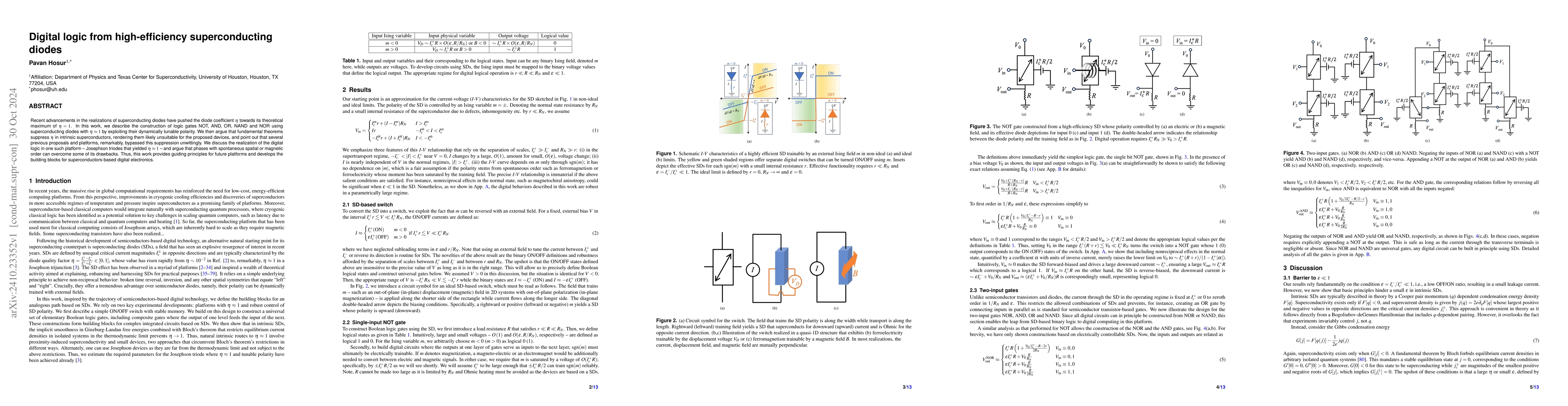 Thumbnail for Digital logic from high-efficiency superconducting diodes