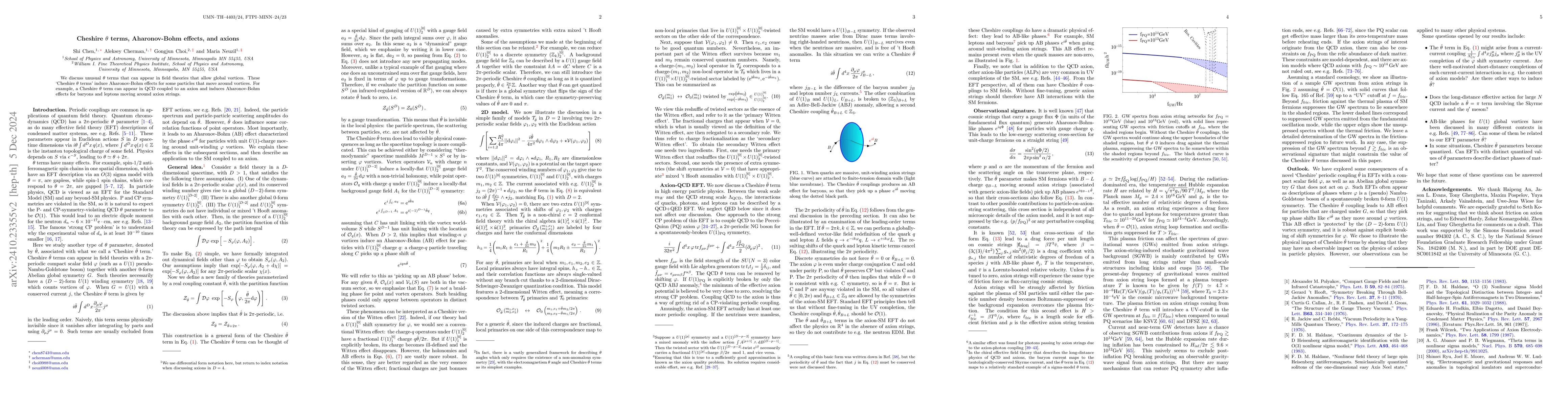 Thumbnail for Cheshire $θ$ terms, Aharonov-Bohm effects, and axions
