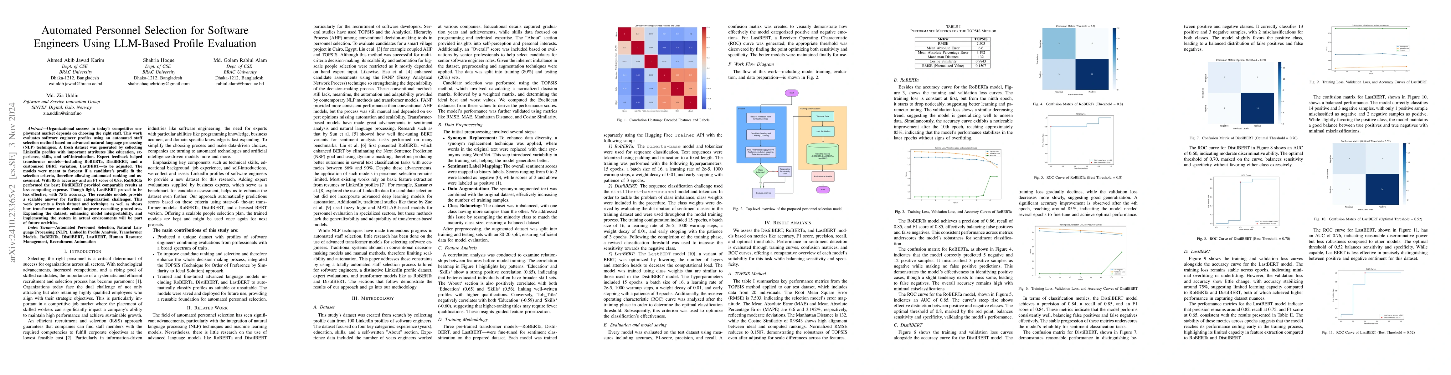Thumbnail for Automated Personnel Selection for Software Engineers Using LLM-Based
  Profile Evaluation