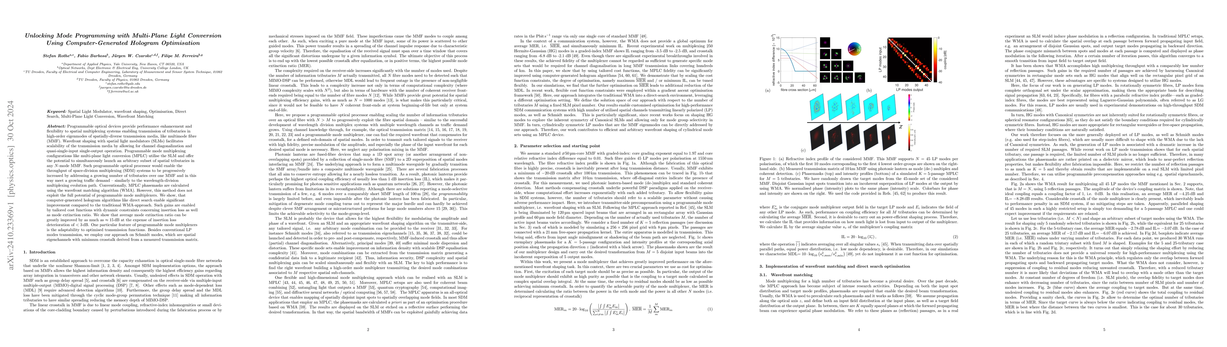 Thumbnail for Unlocking Mode Programming with Multi-Plane Light Conversion Using
  Computer-Generated Hologram Optimisation