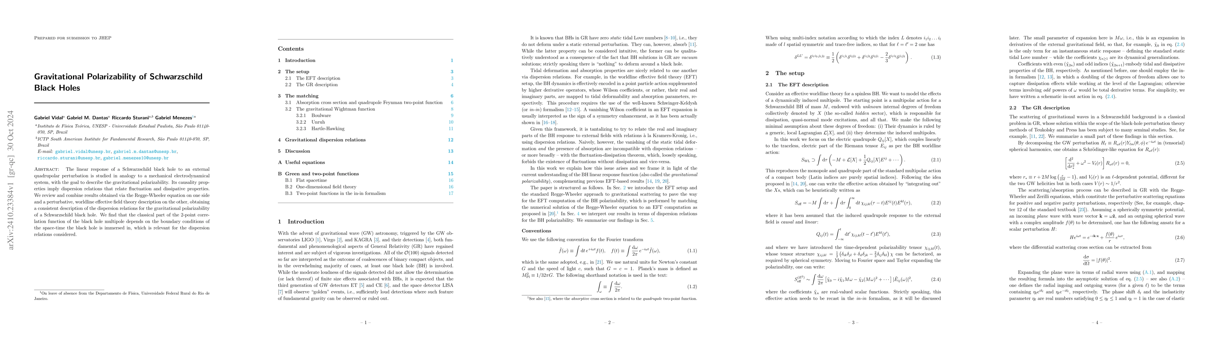 Thumbnail for Gravitational Polarizability of Schwarzschild Black Holes
