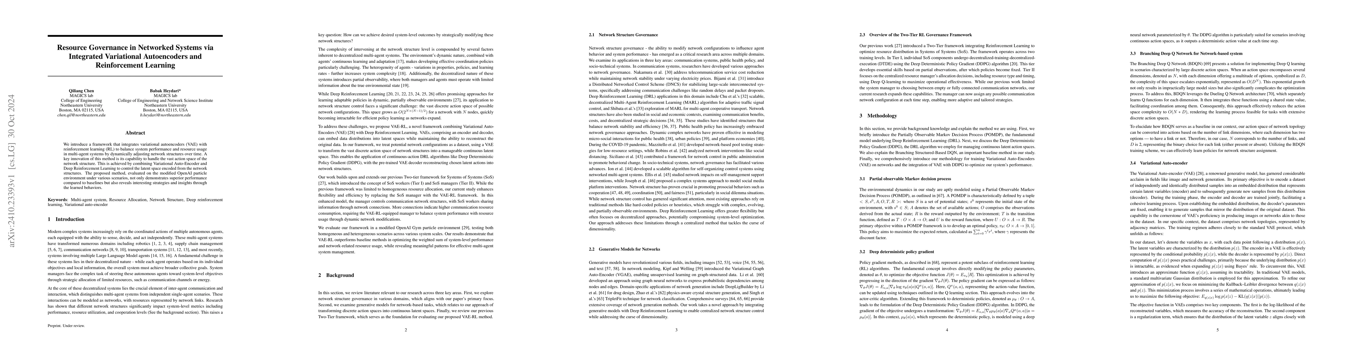 Thumbnail for Resource Governance in Networked Systems via Integrated Variational
  Autoencoders and Reinforcement Learning
