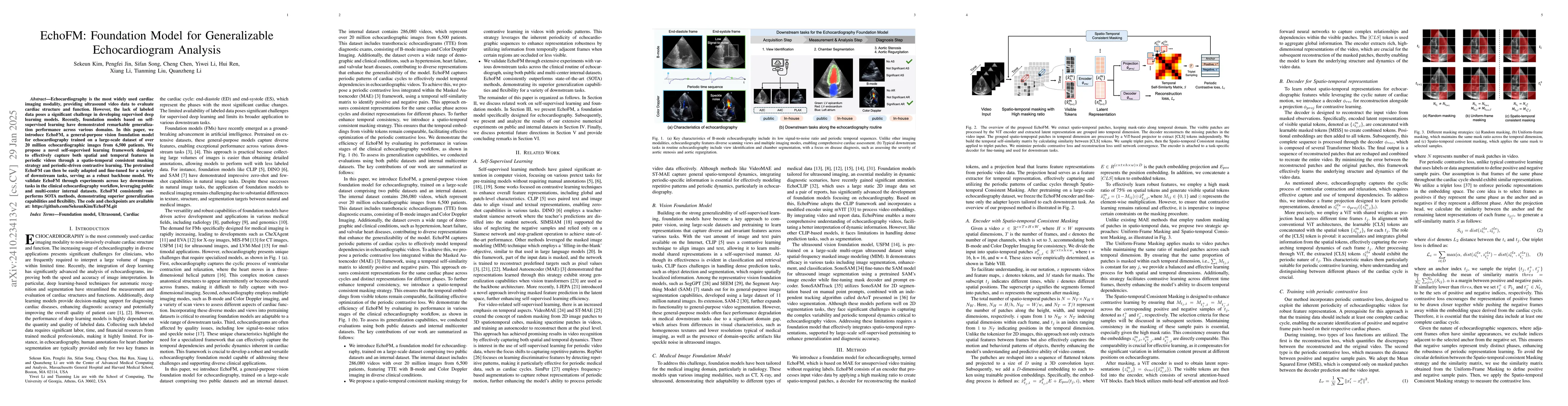 Thumbnail for EchoFM: Foundation Model for Generalizable Echocardiogram Analysis