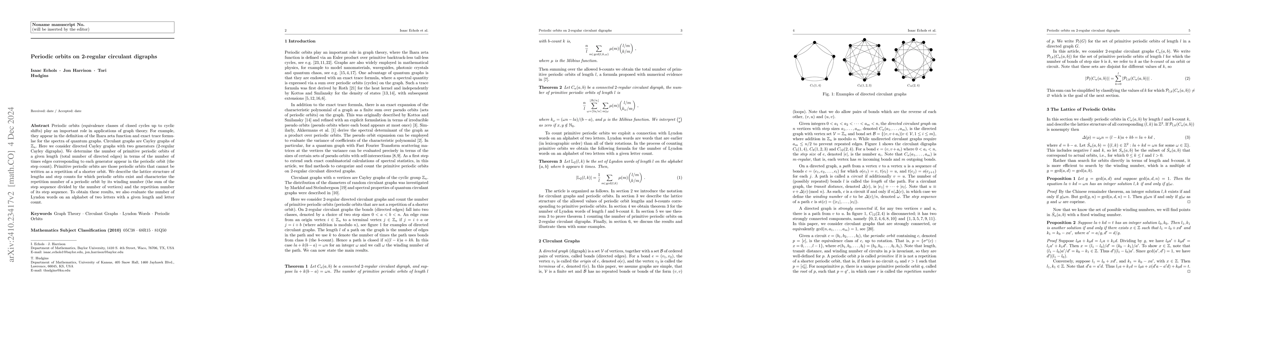 Thumbnail for Periodic orbits on 2-regular circulant digraphs
