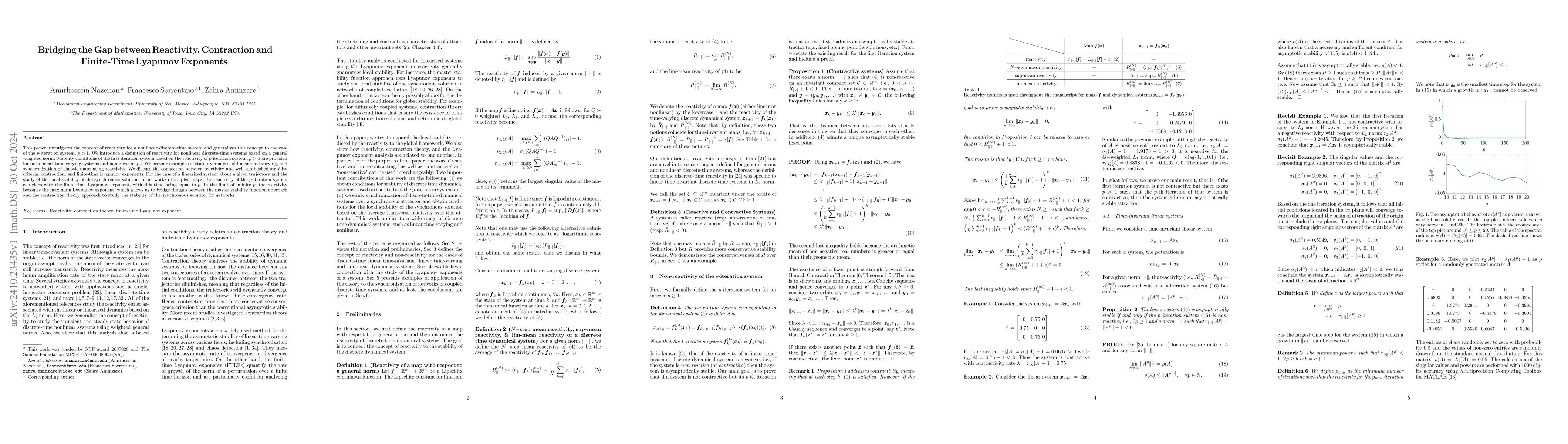 Thumbnail for Bridging the Gap between Reactivity, Contraction and Finite-Time
  Lyapunov Exponents