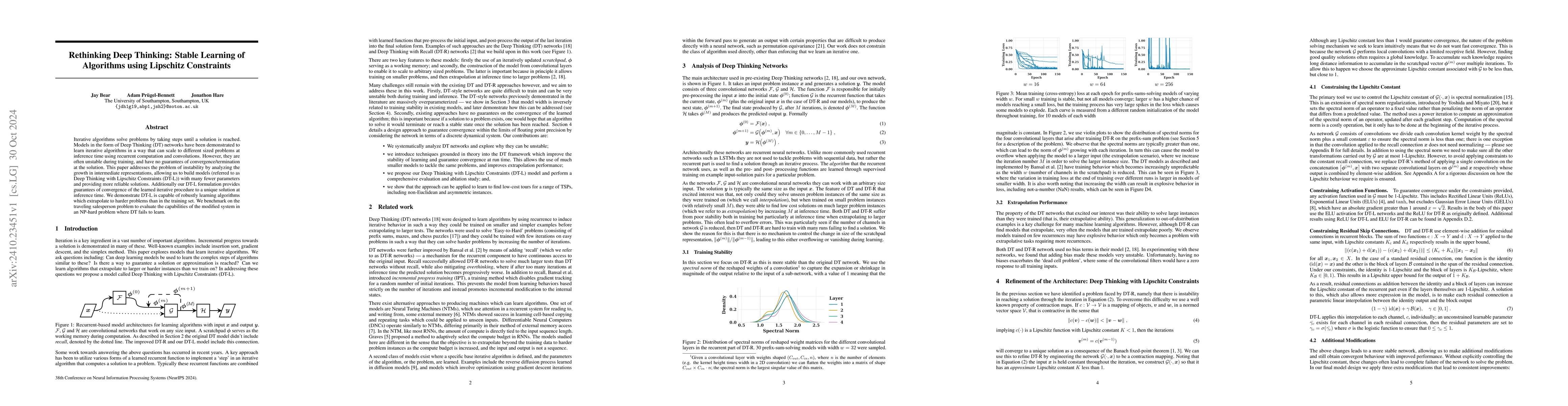 Thumbnail for Rethinking Deep Thinking: Stable Learning of Algorithms using Lipschitz
  Constraints