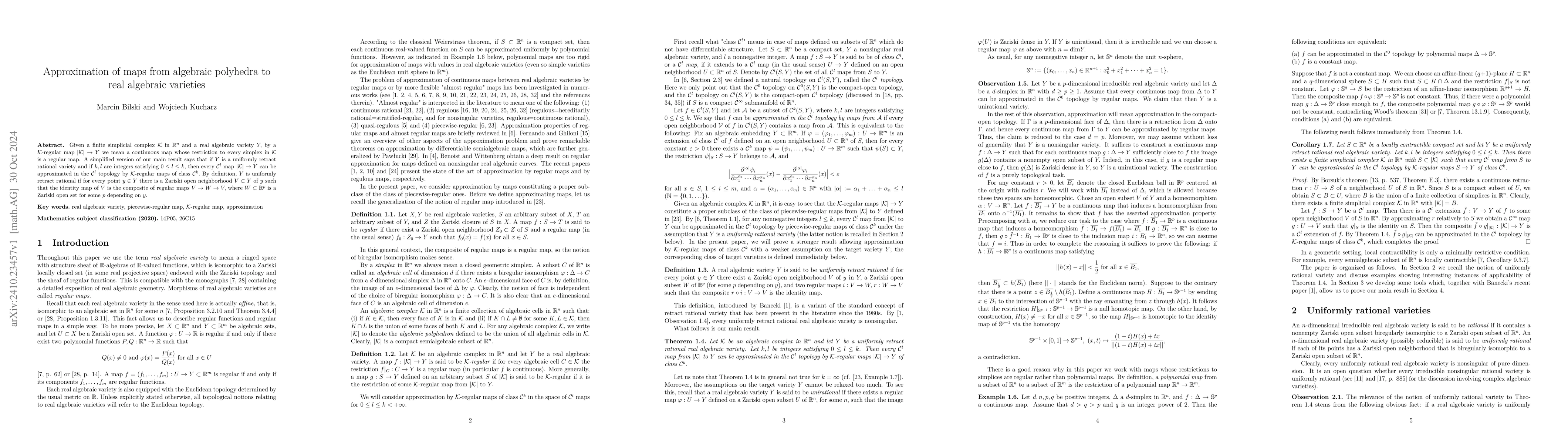Thumbnail for Approximation of maps from algebraic polyhedra to real algebraic
  varieties